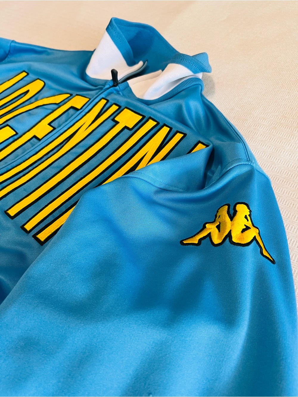 🇦🇷Vintage Kappa Argentina Blue Zip-Up Track Jacket with Yellow Lettering
